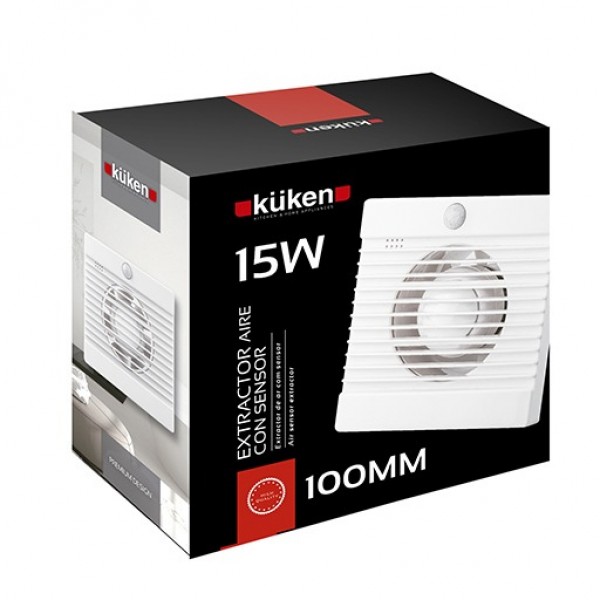 Extractor aire sensor 15w 100mm.