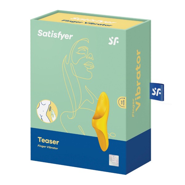 Satisfyer teaser vibrador dedo amarillo fuerte 1un