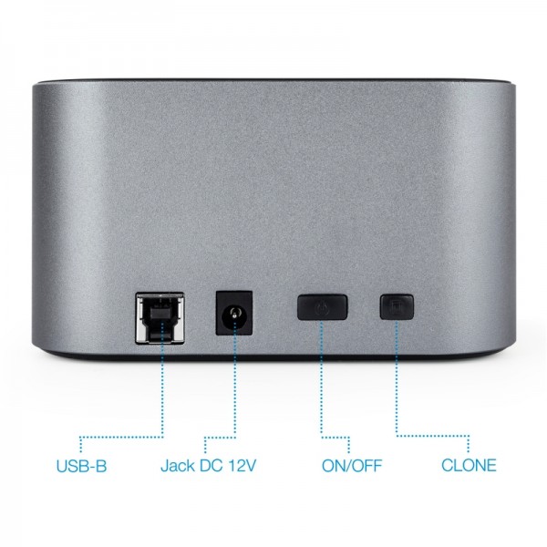 Tooq tqds-805g dock station doble bahía hdd gris