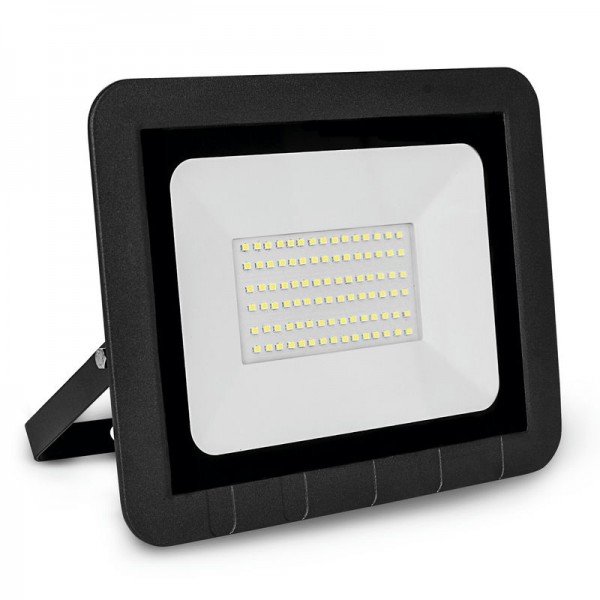 Proyector led plano negro   50w.calida