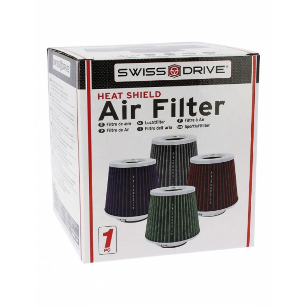 Filtro de Aire Universal para Coche Incluye 4 Adaptadores 60mm 65mm 70mm 77mm Color Gris