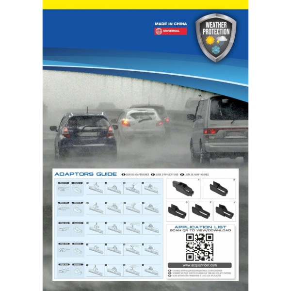 Escobilla Limpiaparabrisas para Coche Modelo Aquan45 Ultra Flex Series 18" 45 cm 1 Unidad con 8 Adaptadores