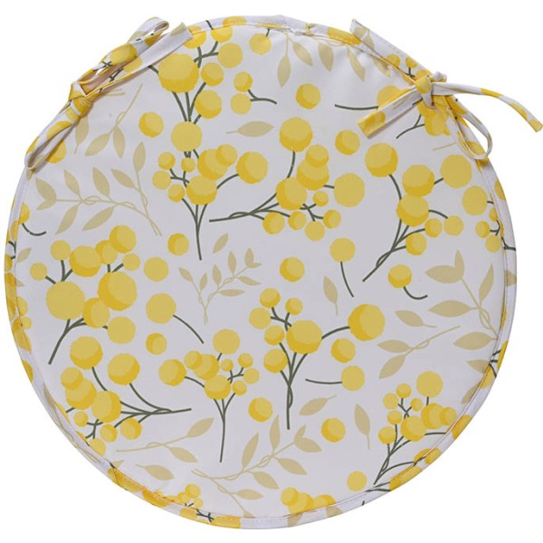 Cojín redondo poliéster estampado, exterior, ø39 x 4 cm