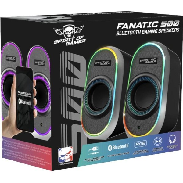 Spirit of gamer altavoz 2.0 fanatic 500 rgb black