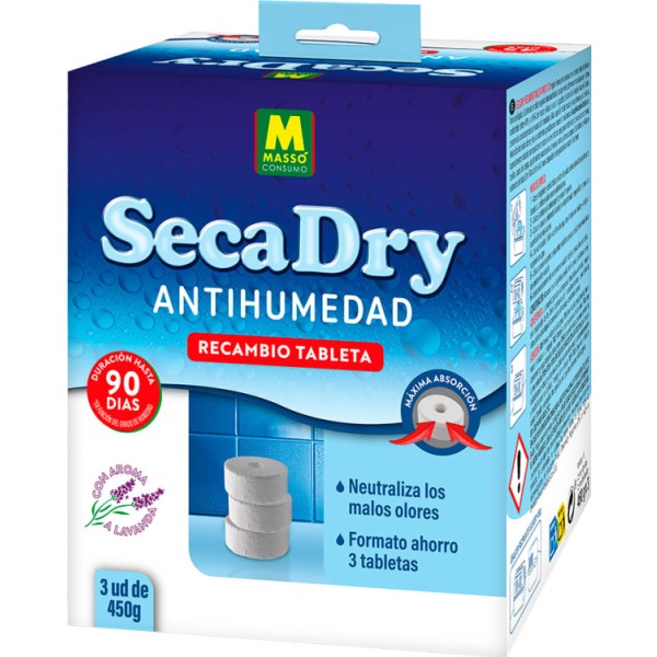 Recambio secadry antihumedad tableta, 3 x 450 g